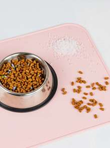 1pc Silicone Pet Mat, Anti-Spill Easy To Clean Mat, Anti-Slip Pet Food Mat, Foldable Portable Non-Slip Soft Silicone Placemat