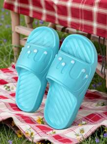 1 Pair Women's Summer Indoor Slippers, Soft, Lightweight, Comfortable & Versatile EVA Material, Non-Slip Bathroom, Quick-Drying, Anti-Bacterial Foot Protection, Suitable For Both Indoor And Outdoor Wear, Unisex Design