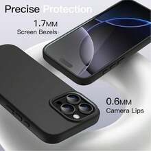 ForiPhone17/16/15/14/13/12/11 Models - Liquid Silicone Case - Ultra-Thin & Soft & Screen/Camera Protection & Shockproof & Smooth Touch & Scratch-Resistant & Microfiber Lining - 午夜綠 - 查看 3