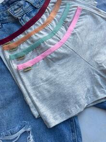 Kit 3 Kalesson Algodão Short Feminino box Conforto - Conjunto Segurança Ideal debaixo de saia vestido - Multicolorido - Visão 5