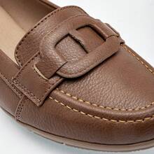 zapato de piso para mujer color cafe - Café integral - Ver 2