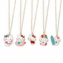 Sanrio 5pcs Sanrio Hello Kitty Creative Pendant Necklaces For Women Girls Bff Couple Jewelry Accessories Birthday Gifts