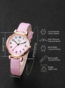 3 Stücke/Set elegante minimalistische Damen Quarzuhr mit kleinem Ziffernblatt und Gürtel Kombinations-Set, modischer Stil (Uhrenbox nicht enthalten)