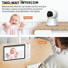 CDYCAM New 5.0 Inch Wireless Video Baby Monitor IPS Screen With Nanny PTZ Camera Two Way Audio VOX Lullaby Camera Wireless Protection Detection Smart Nanny Camera Electronic Baby Mother Kids Two-Way Audio Night Vision Cry Babies Feeding With Temperature Display Screen With Long Battery Life Night Vision USB Charge