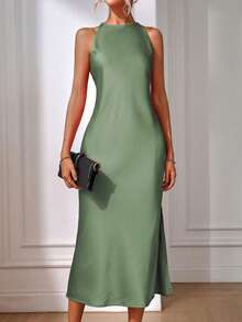 Eur Latin Tailored Dress - Green - View 5