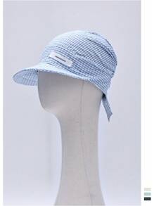 1 pieza Gorra tipo snapback de secado rápido con rayas y cuadros, top suave, para mujer primavera/verano, delgada y transpirable, con protección solar para uso en exteriores y estilo callejero, sombrero ajustable unisex para viajes al aire libre y sombreado solar de verano