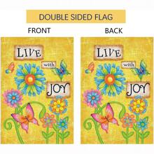 1pc, Love With Joy Spring Flower Garden Flag, 12 X 18 Inch Double Sided Farmhouse Yard Outdoor Flag, Farmhouse Rustic Pasture Porch Decoration(ONLY FLAG)