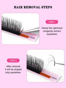 CoMango 12Rows 3D Fluffy Double Layer Camellia Eyelash Extension 0.07mm C+LC/D+LD Curl Wispy Natural Soft Multi-Layer False Eyelash Auto-Fan Lash Extensinos - Black - View 8