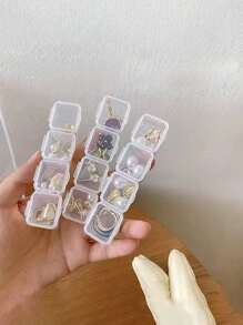 12/28/56-Grids Jewelry Organizer Box With Lid, Transparent Jewelry Storage Box, Detachable & Multi-Functional Jewelry Display Case For Rings, Earrings, Nail Art, Anti-Oxidation, Large Capacity, Suitable For Jewelry Organizers, Jewelry Exhibitors, Jewelry Collectors, Holiday GiftsFor Women Storage Organizer Travel Essentials Back To School Dormitory Storage Fall Decor