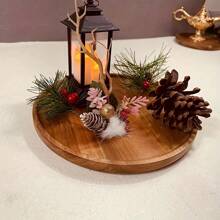 Vassoio in legno giapponese ovale e rotondo - Vassoio di servizio in legno massello multifunzionale, adatto per colazione, pane, dolci - Adatto per uso domestico, in cucina, in ristorante per pane, pizza, torta, bistecca, frutta, verdura, spuntino, vassoio per servire la colazione, adatto per riunioni di famiglia e ristoranti