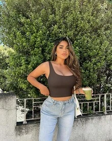 OQQ Women's 3 Piece Tank Tops Ribbed Seamless Workout Exercise Shirts 2025 Summer Basic Camis - Brown - View 5