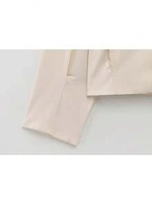 女士拉链外套宽松长袖休闲新款外套2024时尚女式飞行员夹克短款夹克 - 米色 - 查看 6