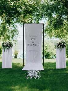 个性化婚礼欢迎牌，丝绸和窗帘面料，简约风格，布艺装饰，现代婚礼欢迎横幅，波西米亚风婚礼，定制婚礼横幅，新娘送礼会标牌，多功能，装饰性强，可重复使用，精致时尚，高品质，色彩缤纷，现代简约，可定制，个性化，独一无二，家居焕新，定制婚礼工艺品，圣诞装饰，乔迁之喜，永恒之爱 - 彩色 - 查看 7