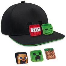 Minecraft Baseball Cap Peaked Sun Hat With Removable Plush Accessory Sports Holiday Essentials Gamer Gift - Black - View 1