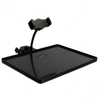 Un Juego de Bandeja de Almacenamiento de Pestañas, Negro, Soporte de Teléfono Multifuncional Ajustable y Bandeja. Organizador de Bandeja de Pestañas Adecuado para Herramientas de Belleza de Pestañas y Uso Diario