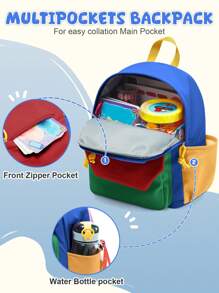 Mochila Fofa Infantil com Alça de Ombro Ajustável para Meninos e Meninas, Mochila Escolar Leve para Crianças com Vários Bolsos, Mochila Pré-Escolar Combinando Cores, Mochila Escolar para Creche e Ensino Fundamental, Mochila à Prova d'Água para Uso Externo, Acampamento, Viagens, Transporte, Escola, Disponível em 3 Cores, Versões Novas e Antigas são Enviadas Aleatoriamente