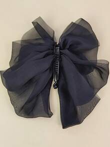 1pc Women's Large Bow Black Banana Clip Hair Accessory - Black - View 4
