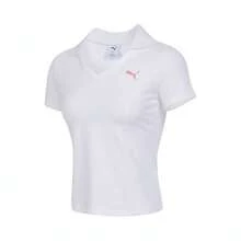 Puma 2025 Women's Pool Time Polo Shirt, Knitted Short T-Shirt 63312102