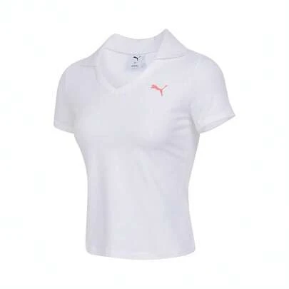 Puma 2025 女士 Pool Time Polo 衫，针织短款 T 恤 63312102