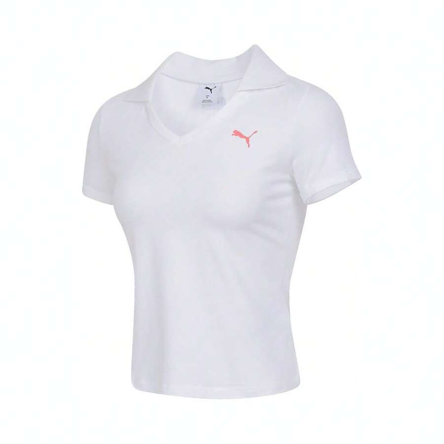Puma 2025 Women's Pool Time Polo Shirt, Knitted Short T-Shirt 63312102