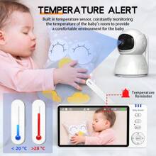 CDYCAM New 5.0 Inch Wireless Video Baby Monitor IPS Screen With Nanny PTZ Camera Two Way Audio VOX Lullaby Camera Wireless Protection Detection Smart Nanny Camera Electronic Baby Mother Kids Two-Way Audio Night Vision Cry Babies Feeding With Temperature Display Screen With Long Battery Life Night Vision USB Charge