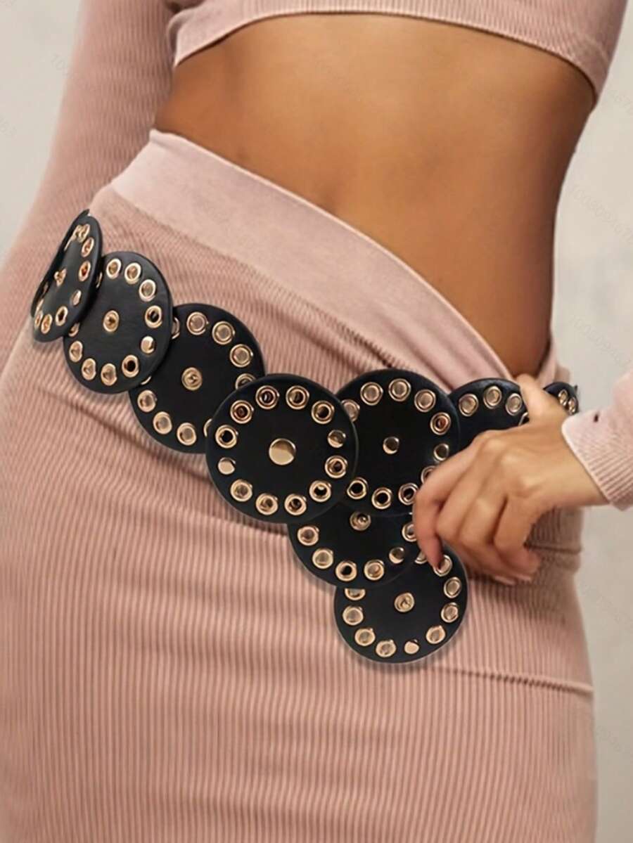 1pc Geometric Pattern Bohemian PU (Polyurethane) Waist Belt - Belt - View 1
