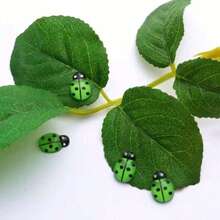 30pcs Lady Bug Garden Decor, Landscape Figurines For Succulent Pot, Wooden Craft Insect DIY Accessories,Cartoon Simulation Beetle Shaped Mixed Resin Patch - Multicolor - View 6