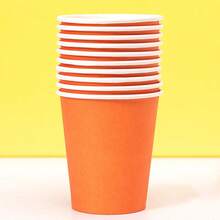 10 piezas de vasos de papel de colores desechables, vasos para bebidas frías, vasos de café, accesorios de fotografía adecuados para zumo o té, reuniones de oficina, viajes familiares, vasos de unicolor sin electricidad, celebraciones festivas, fiestas de cumpleaños, meriendas, fiestas en casa u oficina, decoración del hogar, del dormitorio, almacenamiento, decoración de jardín, con artesanía exquisita y combinación de moda - Multicolor - Ver 14