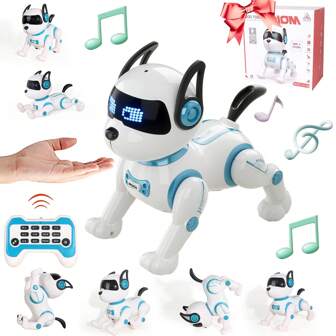 Jiakora Remote Control Robot Dog Toy For Kids, Interactive, 17 Functions, Programmable Smart Walking Puppy, Intelligent Dancing, Gift For Girls 3-12 Years,BIRTHDAY GIFTS ,HOLIDAY GIFTS.Color Box Packing.