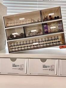 Organizador Gaveta Armazenamento Mesa Empilhável de Plástico Porta Treco Multiuso Escritório