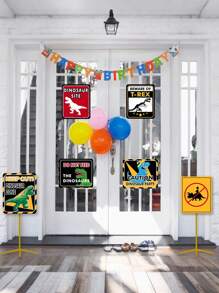 12Pcs Dinosaur Wall Signs,Dinosaur Party Funny Warning Tags,Dinosaur Theme Birthday Party Decor,Wedding Supplies,Bridal Shower Favors,Babyshower Decor,Gender Reveal Party Supplies,Jurassic Decorations,Holiday Party Favors,Party Background Decoration,Photo Booth Props