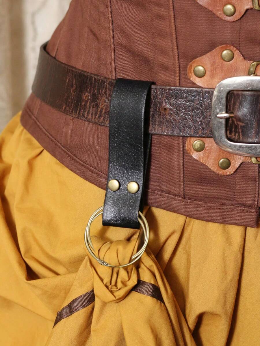 1pc PU Leather Skirt Hike For Medieval Viking Belt For Renaissance Faire LARP Cosplay Costumes - Multicolor - View 1