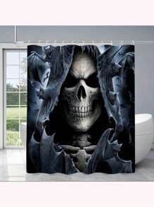 1 Stück personalisierter Duschvorhang mit eigenem Foto, individueller Foto-Duschvorhang, Badezimmer Dekor Fenstervorhang, personalisiere dein Foto/Text, Polyester, wasserdicht und einfach zu installieren, inklusive 12 Haken, personalisiertes Geschenk für Familie, Partner, Freunde, Eltern, perfekt für Muttertag, Vatertag, Herbstdekoration, Badezimmer Accessoires, Schulanfang