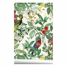 1 Roll Of Tropical Bird And Flower Peel And Paste Wallpaper 17.7inX39.3/118.1/196.8in Waterproof Oil Draining Detachable Self-Adhesive Furniture Renovation Living Room Kitchen Bedroom Dormitory Decoration Furniture Renovation Floral PaPtterns | PVC Material Room Decor Home Decor Wall Decor Bathroom Bathroom Decor Wall Paper Wallpapers