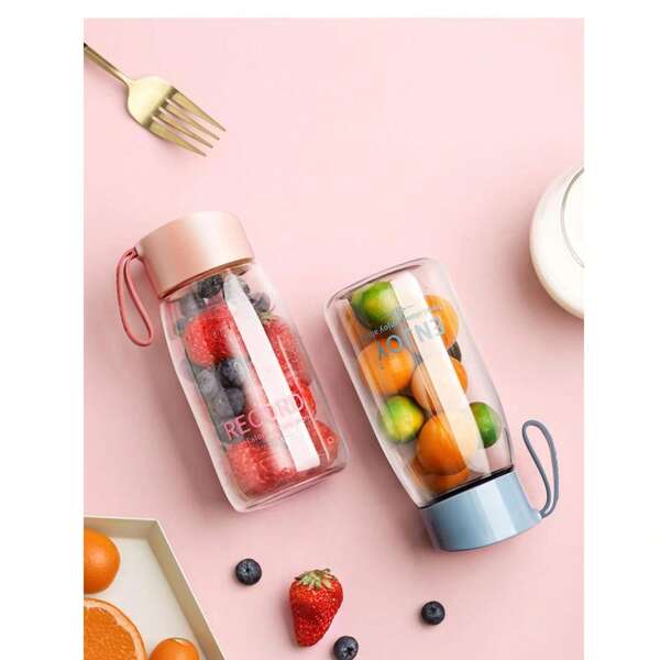 Stylish Water Bottle, Mini Portable Plastic Shockproof, Heat-Resistant, Transparent Drinkware For Summer