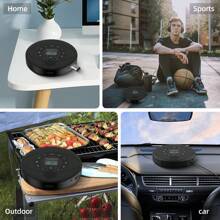 CD-Tragbarer Spieler, Bluetooth-Drahtlosverbindung, USB-Aufladung + AUX-Kabeleingang, HiFi-Soundqualität, LCD-Displaybildschirm, geeignet für Auto, Zuhause, Outdoor-Nutzung, 3-in-1-Geschenk