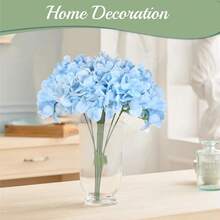 1/5/10/250支仿真绣球花 - 丝绸绣球花，仿真植物，适用于家居、餐厅、客厅、户外花园装饰、插花、摄影道具，可用于秋季、春季装饰，可插花、花墙装饰、花环、新娘捧花、婚礼装饰、DIY花环材料、生日派对装饰、家居装饰配件、情人节等场合。 - 藍色 - 查看 3