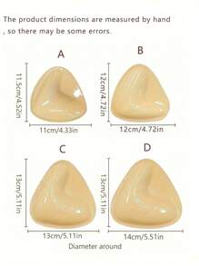 1 Pair Ultra Boost Inserts Double-Sided Adhesive Pads Sticky Bikini Padding Inserts For Sports Bra Swimsuit Beige