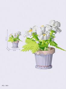 Mini Bouquet Bonsai Tree Toy Building Block Set, DIY Simulation Plant Series Building Block Toys, Toy Building Blocks Suitable For Home Office Decoration Ornaments, Acrylic Dust Cover Building Blocks, Bouquet Set, Suitable For Adults, Birthday Gifts, Christmas Toys