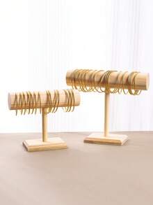 1pc Wood Bracelet Rack Display Stand, Multi-Layer Jewelry Organizer Holder For Bracelets, Watches, Necklaces - Multicolor - View 6