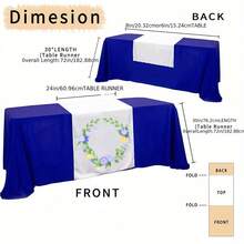 1 块定制涤纶桌布，可印上您的照片、文字或企业徽标 - 可机洗、可重复使用、防污，适用于情人节、复活节、母亲节、圣诞节、万圣节、生日、婚礼招待会、横幅、周年纪念、派对装饰和活动餐桌装饰