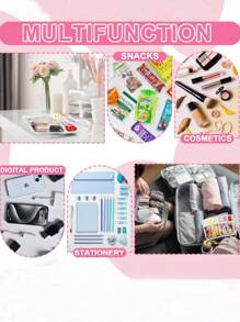 Fashionable Snack Storage Bag, Outdoor Travel Cosmetic Bag, Portable Women's Clutch Bag Storage Bag, Letter Printed Makeup Bag, PVC Waterproof Portable Cosmetic Storage Bag Toiletry Bags Summer Travel Essentials For Beach Vacation Holiday School Supplies Dorm Essentials Back To School Purse Travel Accessories Summer Beach Bag Tote Bag Wallet MakeUp Bag Car Accessories Travel Must Haves School Accessories Stuff Back To School Supplies