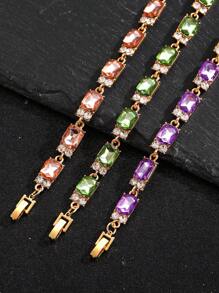 Damen Armband mit verstellbarem buntem Würfel und künstlichem Zirkonia-Stein, geeignet für Alltag, Party, Urlaub, Valentinstag, Geburtstag, Verlobungsgeschenk
