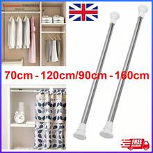 Rzctukltd Heavy Duty Extendable Telescopic Shower Curtain Pole Rail Rod Bath Door Window Home Bathroom Decor Fall Decor Bathroom Accessories Back To School - Silver - View 1