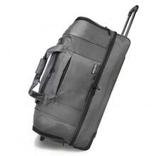 World Traveler Dejuno 30-Inch Nylon Rolling Duffel Bag With Drop Bottom - Black - Grey - View 1