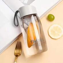 Stylish Sports Water Bottle, Compact Plastic Cup, Shatterproof, Portable, Heat-Resistant, Minimalist Transparent Personal Water Bottle, Suitable For Students, Back To School Season