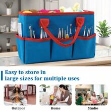 1pc New Diy Handmade Knitting Storage Bag Crochet Hook Wool Storage, Household Goods Storage Bag Large Capacity Portable Miscellaneous Storage Bag, Suitable For Home Items Storage, Travelling Out Of The Use Of Holiday Family Gifts
