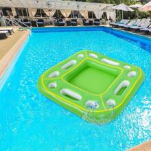 1 pezzo Tavolino galleggiante gonfiabile per bevande/cibo, disponibile in bianco, verde, arancione, adatto per feste in spiaggia, piscine, picnic all'aperto e altre attività ricreative