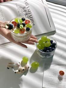 1pc Round Ice Cream Glass Bowl, Classic Vertical Pattern, Hammer Pattern Design, Simple And Elegant, Simple Snack Fruit Bowl, Kitchen Dessert Bowl, Suitable For Summer Family Ice Cream, Fruit, Nuts, Yogurt, Dessert, Snacks, Afternoon Tea Dessert Bowl