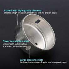 1/10/11/15/16pcs Rhinestone Hole Saw Kit With Adjustable Guide, Suction Cup Base, 1-3.15 Inch Coated Core Drill Bits, Adjustable Hole Saw Centering Locator With Suction Cup, For Glass, Ceramic, Porcelain Tile, Tool Accessories - Multicolor - View 4